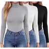 Zeagoo Women’s Turtleneck Long Sleeve Tops Lightweight Base Layer T-Shirts(Z-black/White/Dray)