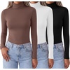 Zeagoo Women’s Turtleneck Long Sleeve Tops Lightweight Base Layer T-Shirts(Z-black/White/Toffee)