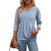 Zeagoo 3/4 Length Sleeve Womens Tops 2026 Blouses for Women Dressy Casual Fashion Clothing V Neck T-Shirts Summer Outfits(Blue White)