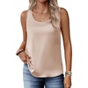 Zeagoo Silk Satin Tank Tops for Women Scoop Neck Sleeveless Camisole Tops(Champagne)