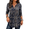 Zeagoo Women Blouses Long Sleeve Top Boho Henley Vneck Pleated Fall Tunic(Mz869)