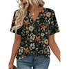 Zeagoo Womens Tops Short Sleeve V Neck Tee Shirts Cute Dressy Casual(Maple Leaf Wf157)