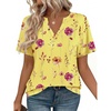 Zeagoo Womens Tops Short Sleeve V Neck Tee Shirts Cute Dressy Casual(Yellow Flowers Bf351)
