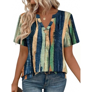 Zeagoo Womens Tops Short Sleeve V Neck Tee Shirts Cute Dressy Casual(Multicolor-cx289)