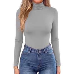 Zeagoo Women’s Turtleneck Long Sleeve Tops Lightweight Base Layer T-Shirts(Gray)