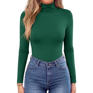 Zeagoo Women’s Turtleneck Long Sleeve Tops Lightweight Base Layer T-Shirts(Green)