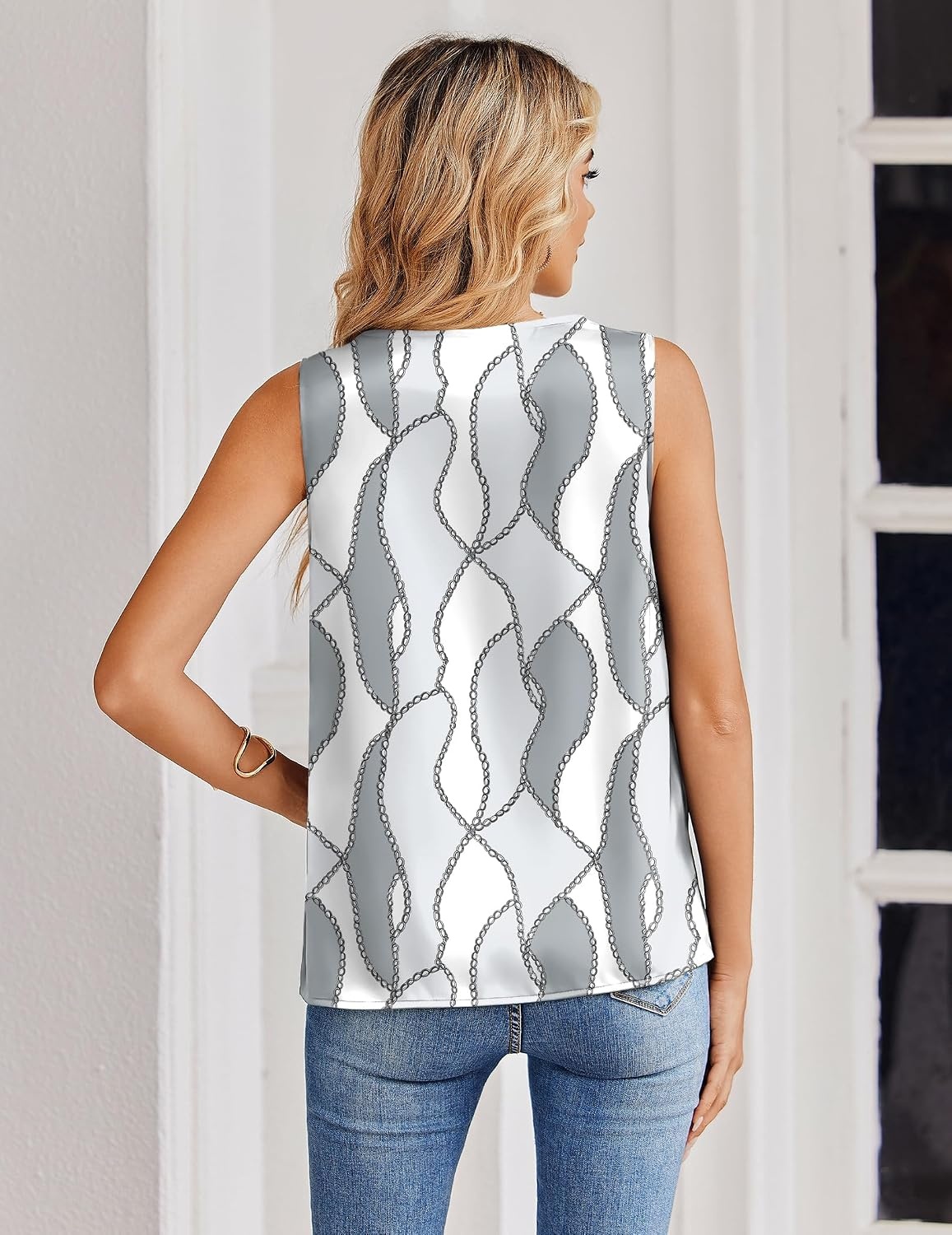 image:imageZeagoo Womens Silk Satin Tank Tops V Neck Camisoles Sleeveless BlousesPjh611