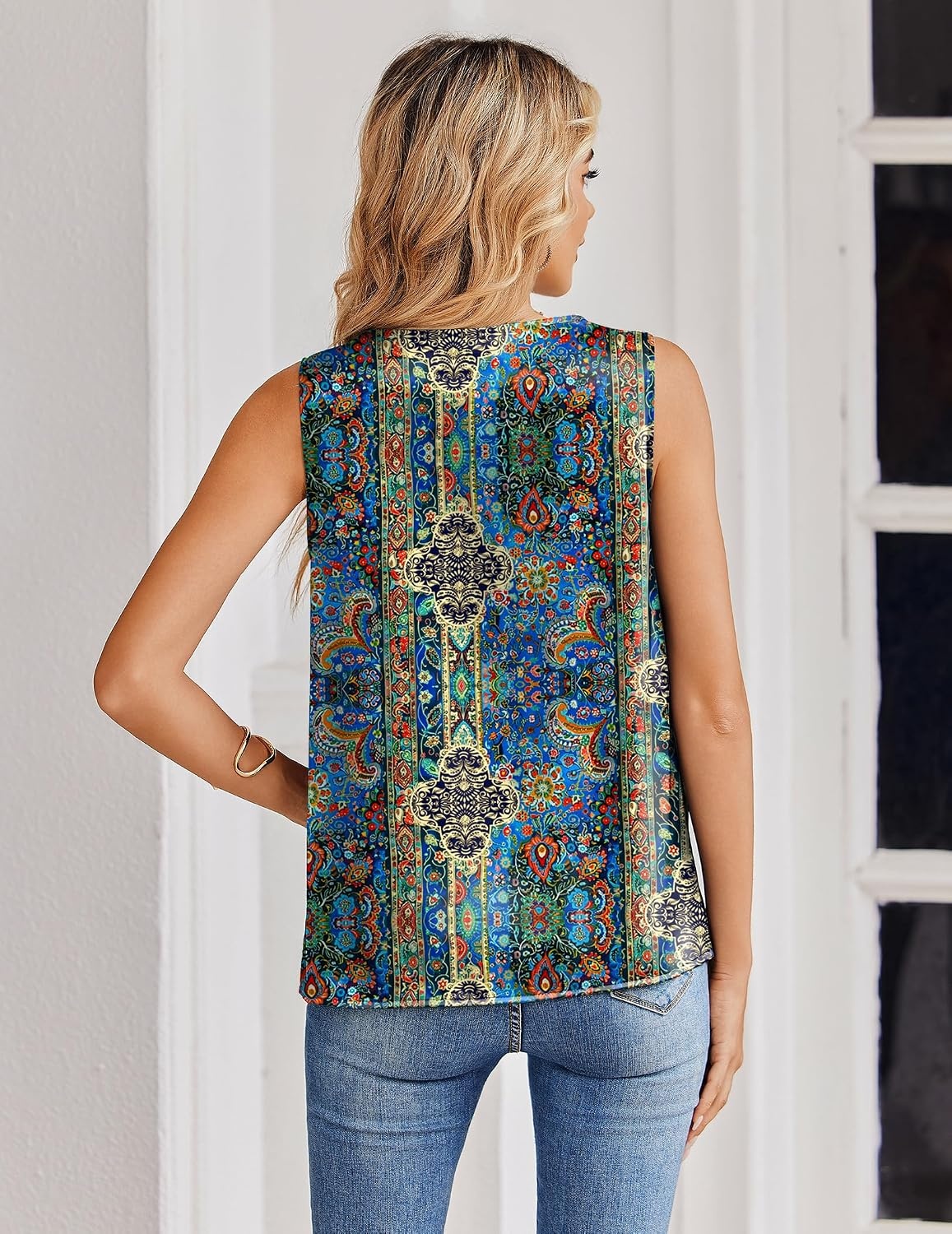 image:imageZeagoo Womens Silk Satin Tank Tops V Neck Camisoles Sleeveless BlousesPmz779
