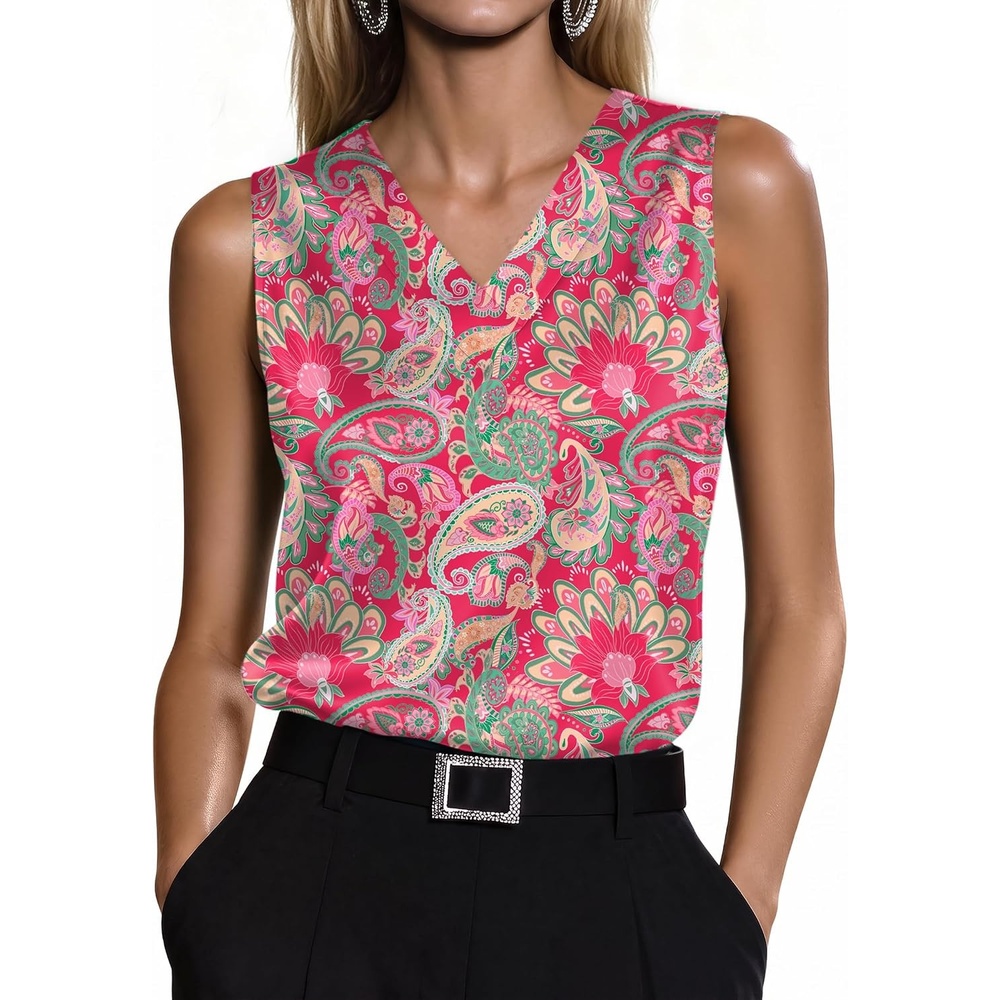image:imageZeagoo Womens Silk Satin Tank Tops V Neck Camisoles Sleeveless BlousesPmz750