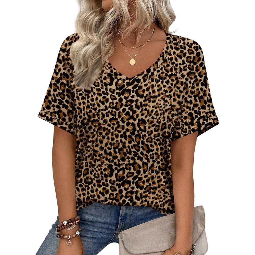 image:imageZeagoo Womens Summer Tops Short Sleeve Work Casual Shirts Trendy V Neck TeeAn136