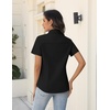 Zeagoo Women’s Button Down Shirts Short Sleeve Dress Shirts Business Tops(Black)