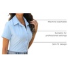 Zeagoo Women’s Button Down Shirts Short Sleeve Dress Shirts Business Tops(Blue)