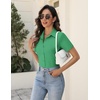 Zeagoo Women’s Button Down Shirts Short Sleeve Dress Shirts Business Tops(Green)