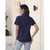 Zeagoo Women’s Button Down Shirts Short Sleeve Dress Shirts Business Tops(Navy Blue)