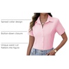 Zeagoo Women’s Button Down Shirts Short Sleeve Dress Shirts Business Tops(Pink)