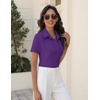 Zeagoo Women’s Button Down Shirts Short Sleeve Dress Shirts Business Tops(Purple)