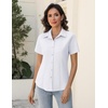 Zeagoo Women’s Button Down Shirts Short Sleeve Dress Shirts Business Tops(White)