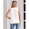 Zeagoo Women’s Silk Satin Tank Tops V Neck Camisoles Sleeveless Blouses(A-white)