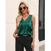 Zeagoo Women’s Silk Satin Tank Tops V Neck Camisoles Sleeveless Blouses(Green)