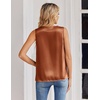 Zeagoo Women’s Silk Satin Tank Tops V Neck Camisoles Sleeveless Blouses(Orange)