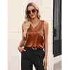 Zeagoo Women’s Silk Satin Tank Tops V Neck Camisoles Sleeveless Blouses(Orange)