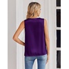 Zeagoo Women’s Silk Satin Tank Tops V Neck Camisoles Sleeveless Blouses(Purple)