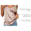 Zeagoo Women’s Silk Satin Tank Tops V Neck Sleeveless Camisole Basic Blouse(2 Pack: Black+champagne)