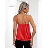 Zeagoo Women’s Silk Satin Tank Tops V Neck Sleeveless Camisole Basic Blouse(A-big Red)