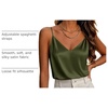 Zeagoo Women’s Silk Satin Tank Tops V Neck Sleeveless Camisole Basic Blouse(Army Green)