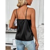Zeagoo Women’s Silk Satin Tank Tops V Neck Sleeveless Camisole Basic Blouse(Black)