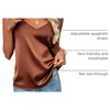 Zeagoo Women’s Silk Satin Tank Tops V Neck Sleeveless Camisole Basic Blouse(Brown)