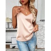 Zeagoo Women’s Silk Satin Tank Tops V Neck Sleeveless Camisole Basic Blouse(Light Champagne)
