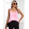 Zeagoo Women’s Silk Satin Tank Tops V Neck Sleeveless Camisole Basic Blouse(Light Pink)
