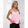 Zeagoo Women’s Silk Satin Tank Tops V Neck Sleeveless Camisole Basic Blouse(Light Pink)