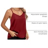 Zeagoo Women’s Silk Satin Tank Tops V Neck Sleeveless Camisole Basic Blouse(Red)