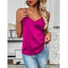 Zeagoo Women’s Silk Satin Tank Tops V Neck Sleeveless Camisole Basic Blouse(Rose)