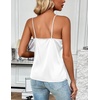 Zeagoo Women’s Silk Satin Tank Tops V Neck Sleeveless Camisole Basic Blouse(White)