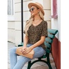 Zeagoo Womens Summer Tops Short Sleeve Work Casual Shirts Trendy V Neck Tee(An136)