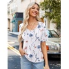 Zeagoo Womens Summer Tops Short Sleeve Work Casual Shirts Trendy V Neck Tee(Bf112)