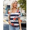 Zeagoo Womens Summer Tops Short Sleeve Work Casual Shirts Trendy V Neck Tee(Bf98)