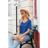 Zeagoo Womens Summer Tops Short Sleeve Work Casual Shirts Trendy V Neck Tee(Cx319)
