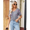 Zeagoo Womens Summer Tops Short Sleeve Work Casual Shirts Trendy V Neck Tee(Hf36)