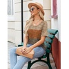 Zeagoo Womens Summer Tops Short Sleeve Work Casual Shirts Trendy V Neck Tee(Jh398)