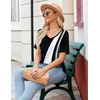 Zeagoo Womens Summer Tops Short Sleeve Work Casual Shirts Trendy V Neck Tee(Jh540)