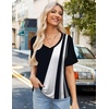 Zeagoo Womens Summer Tops Short Sleeve Work Casual Shirts Trendy V Neck Tee(Jh540)