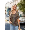 Zeagoo Womens Summer Tops Short Sleeve Work Casual Shirts Trendy V Neck Tee(Mz721)