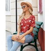 Zeagoo Womens Summer Tops Short Sleeve Work Casual Shirts Trendy V Neck Tee(Sd144)