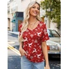 Zeagoo Womens Summer Tops Short Sleeve Work Casual Shirts Trendy V Neck Tee(Sd144)