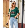 Zeagoo Womens Summer Tops Short Sleeve Work Casual Shirts Trendy V Neck Tee(Sd484)