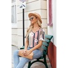Zeagoo Womens Summer Tops Short Sleeve Work Casual Shirts Trendy V Neck Tee(Sf189)
